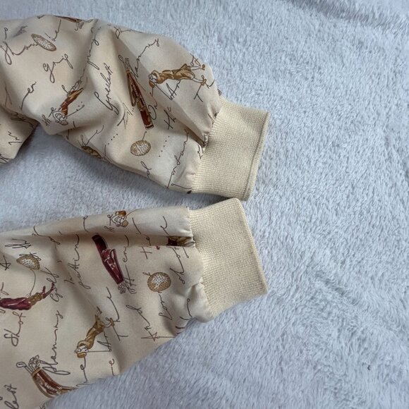 Vintage Tail Men Golf Print V-Neck Sweatshirt Medium Beige Pullover Sporty Retro - Picture 10 of 10